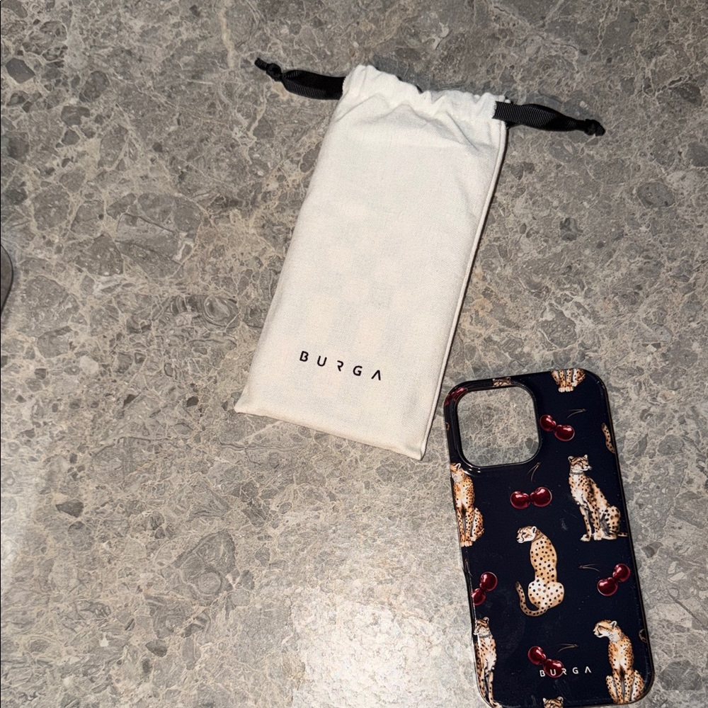 Burga Navy Cheetah & Cherry iPhone Case for iphone pro max 16